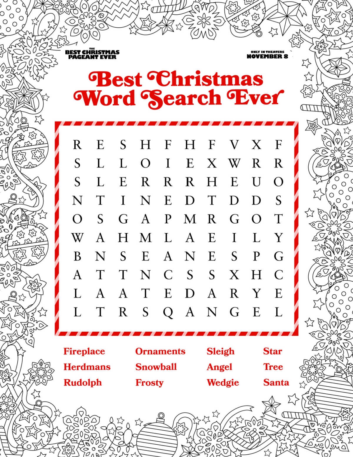 Christmas Word Search Printables For Adults