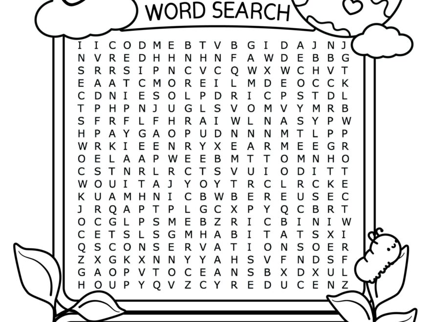 Free Printable Earth Day Word Search Puzzles For Kids Cute Coloring Pages For Kids