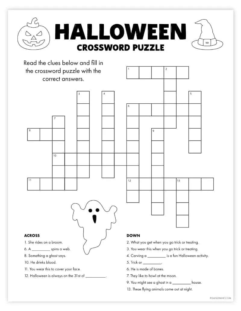 Free Halloween Printable Word Search Puzzles