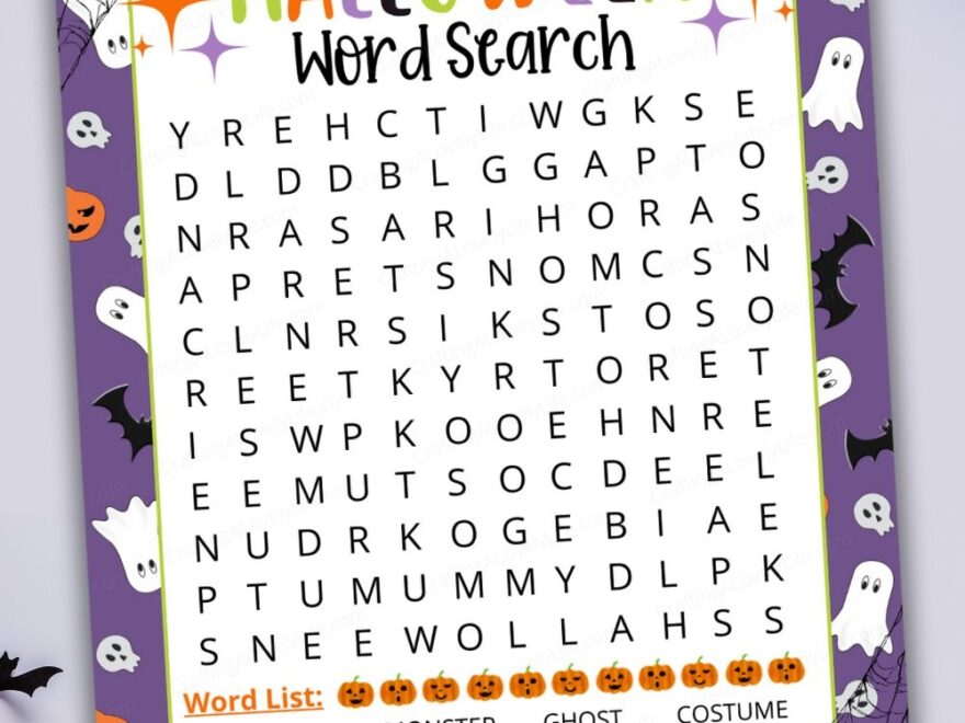 Free Printable Halloween Word Search