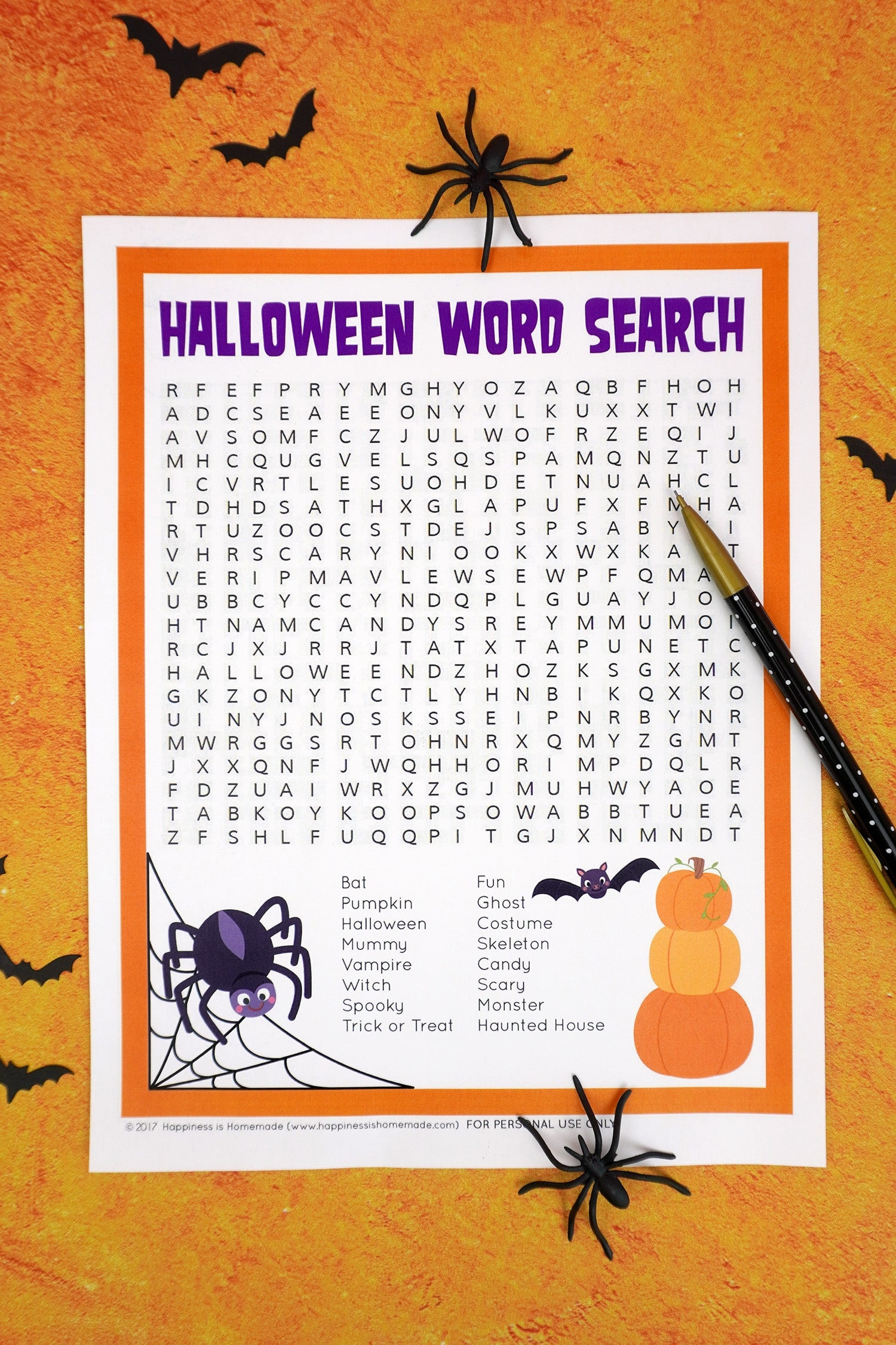 Free Printable Halloween Word Search Happiness Is Homemade