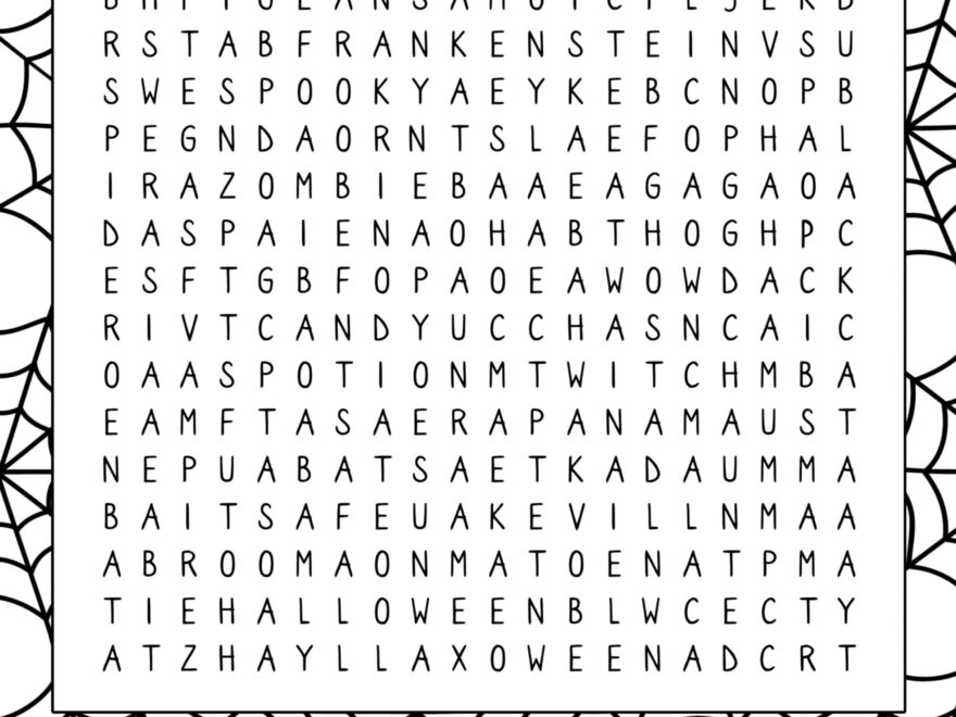 Free Printable Halloween Word Search Paper Trail Design Worksheets Library