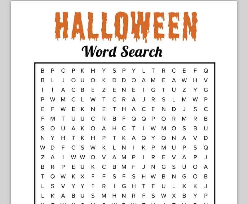 Free Printable Halloween Word Search Pjs And Paint