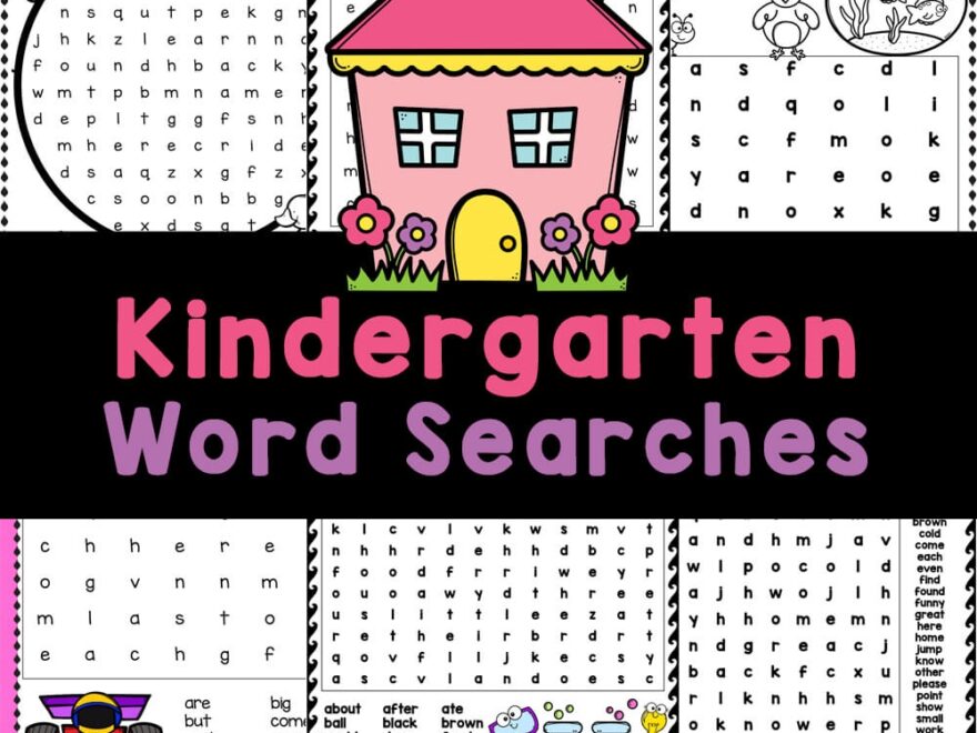 FREE Printable Kindergarten Word Searches Worksheets Library