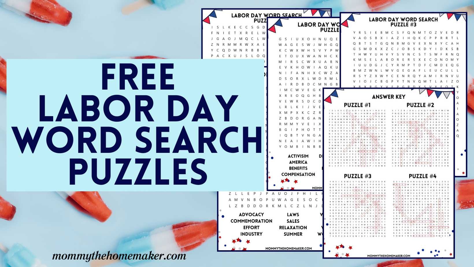 Labor Day Printable Word Search