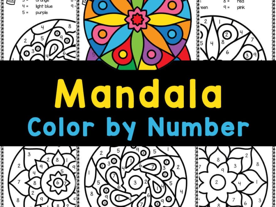 FREE Printable Mandala Color By Number Worksheets