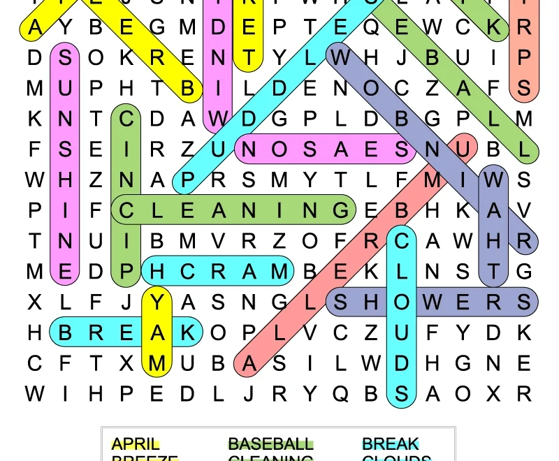 Free Printable Spring Break Word Search For Kids