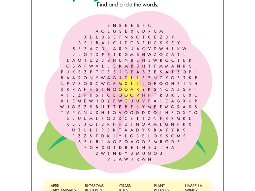 Free Printable Spring Flower Word Find TREND Enterprises Inc Worksheets Library