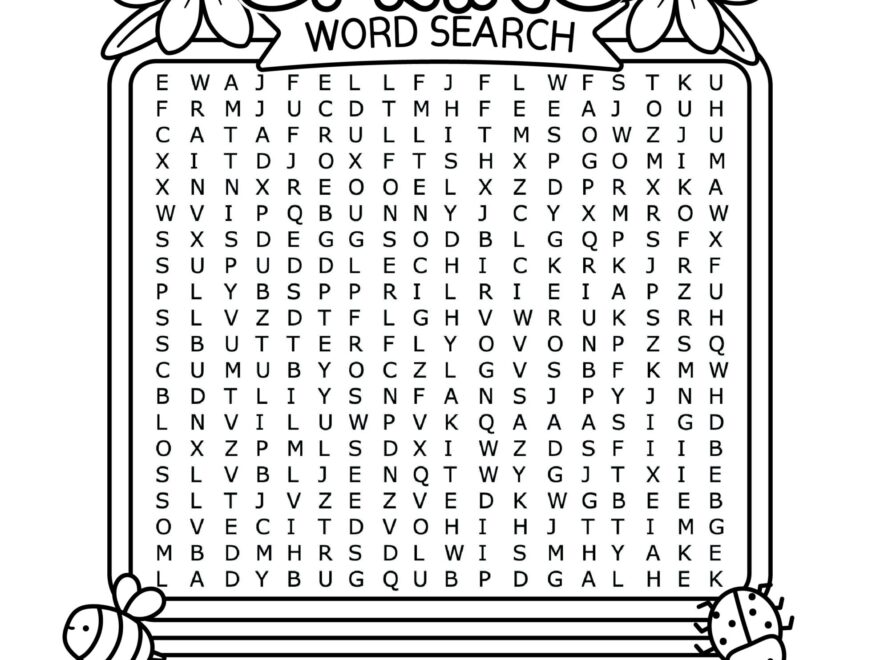 Free Printable Spring Word Search For Kids Cute Coloring Pages Worksheets Library