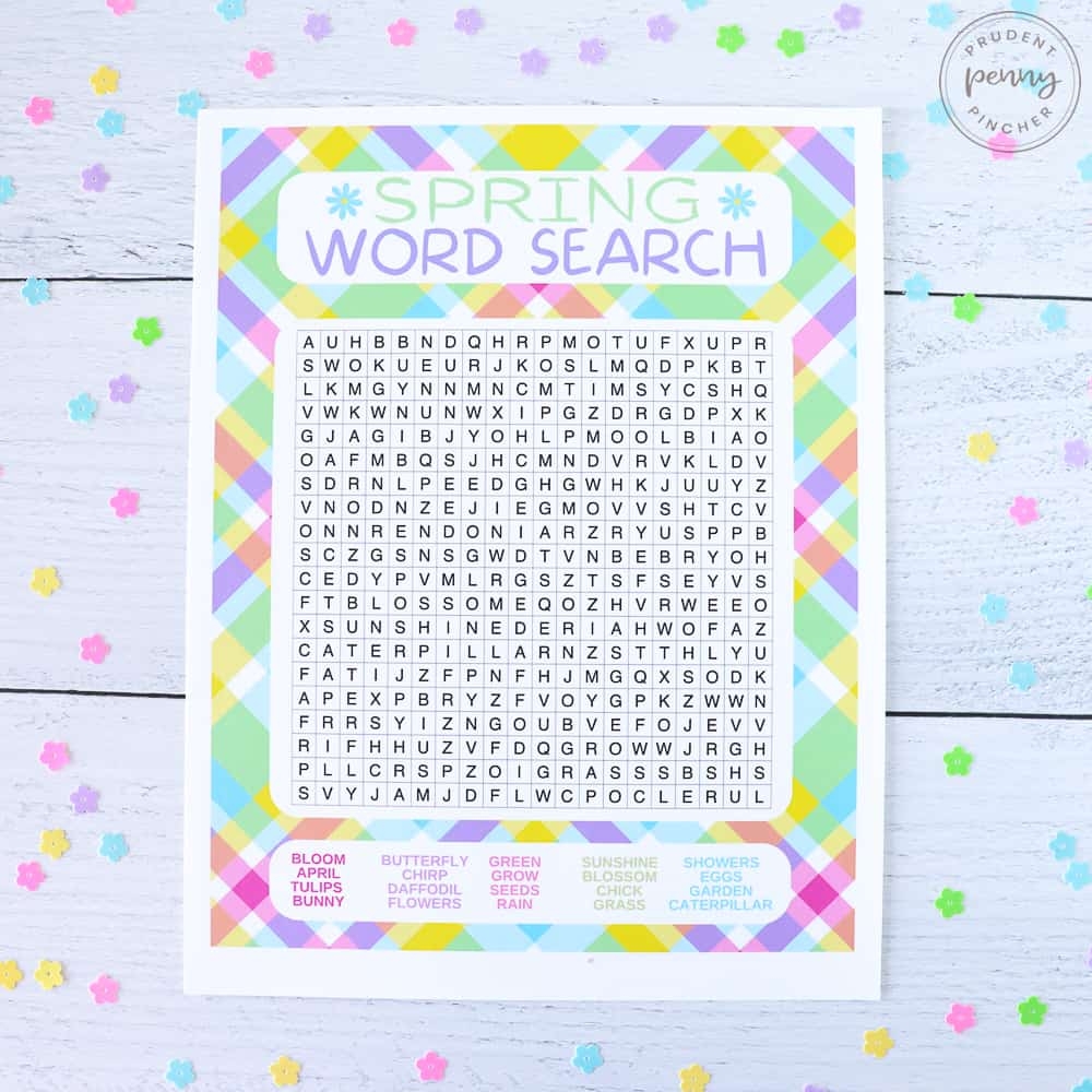 Free Printable Spring Word Search Prudent Penny Pincher
