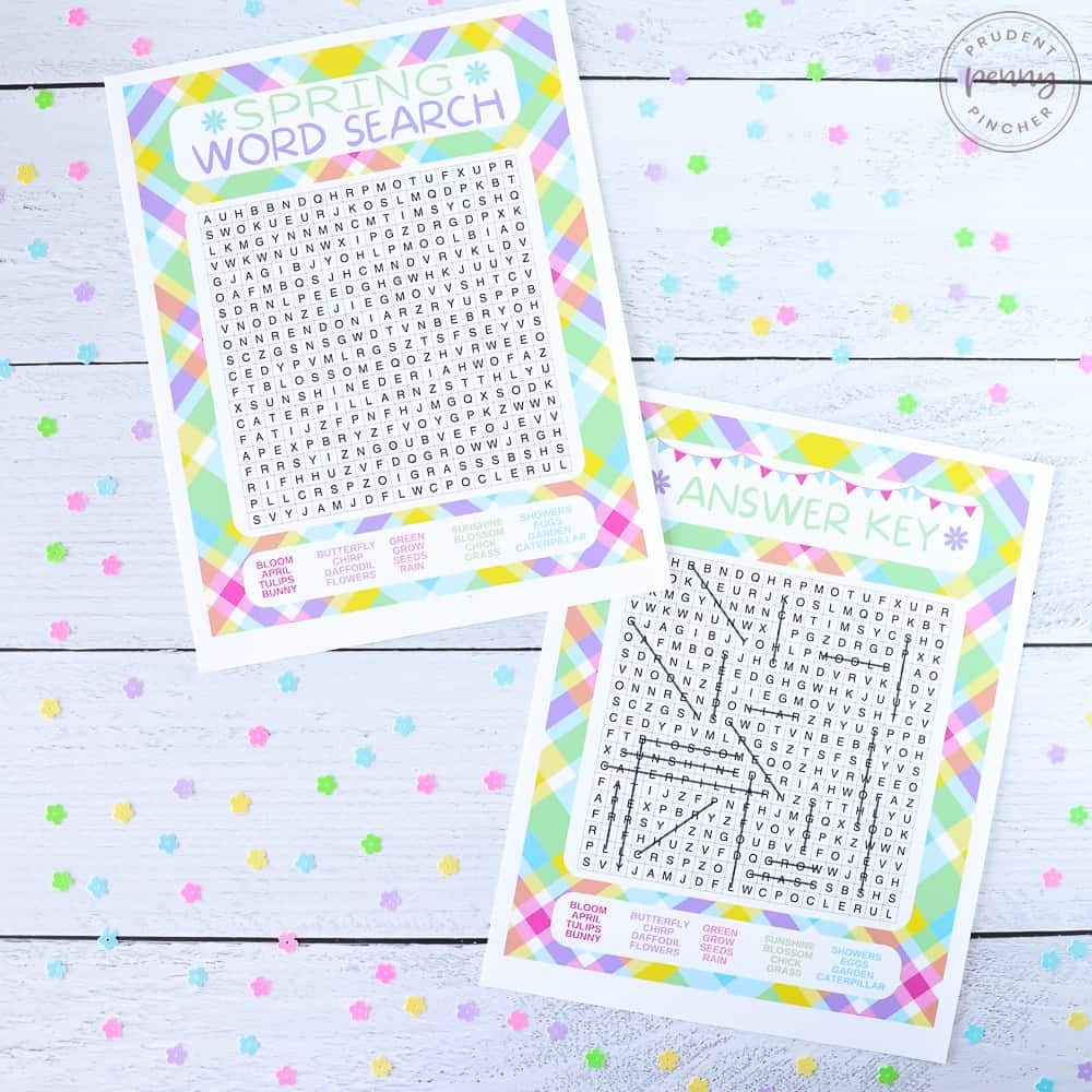 Free Printable Spring Word Search Prudent Penny Pincher