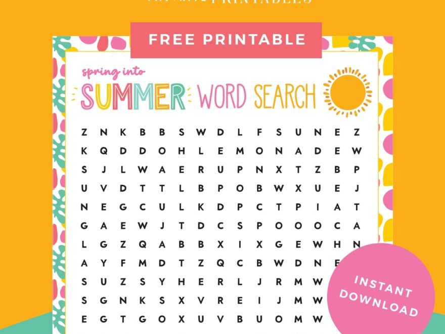 Free Printable Summer Word Search Favorite Printables