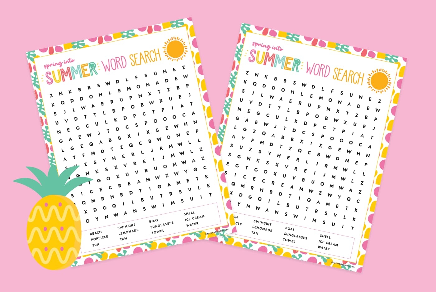 Free Printable Summer Word Search Favorite Printables