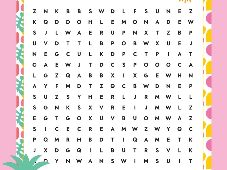 Free Printable Summer Word Search Favorite Printables