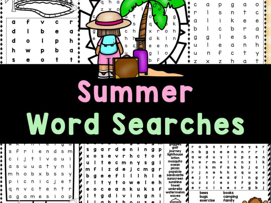 FREE Printable Summer Word Searches For Kids Worksheets Library