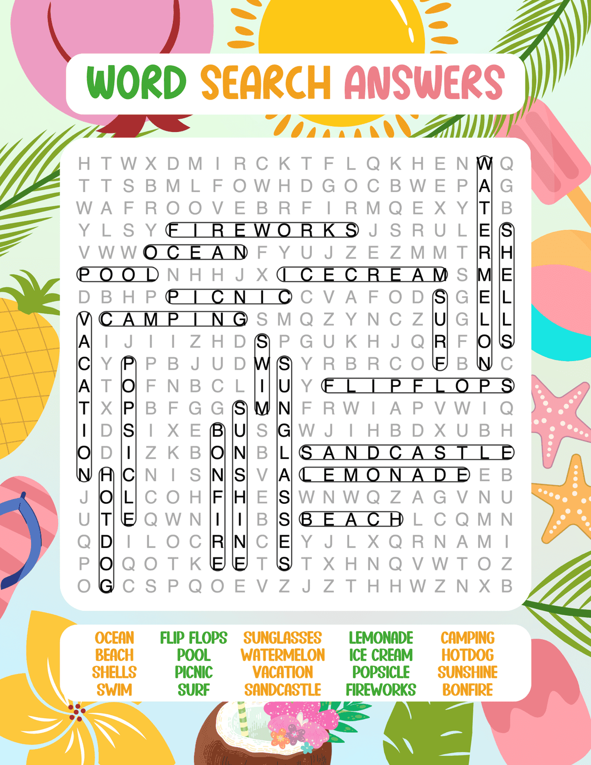 Free Printable Summer Word Searches Prudent Penny Pincher