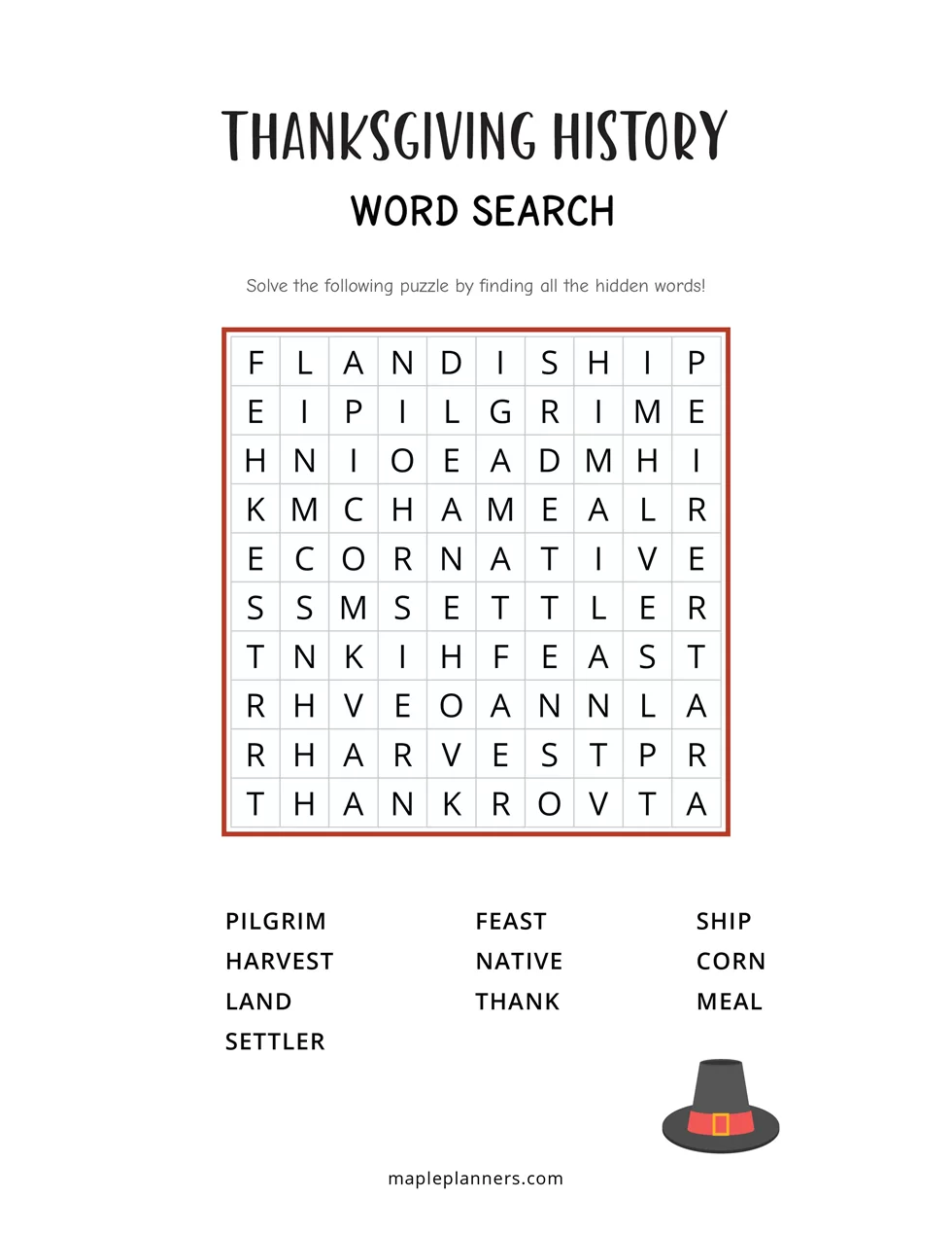 Free Printable Thanksgiving Word Search Puzzles For Kids