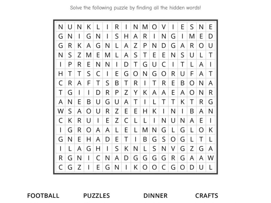 Free Printable Thanksgiving Word Search Puzzles For Kids