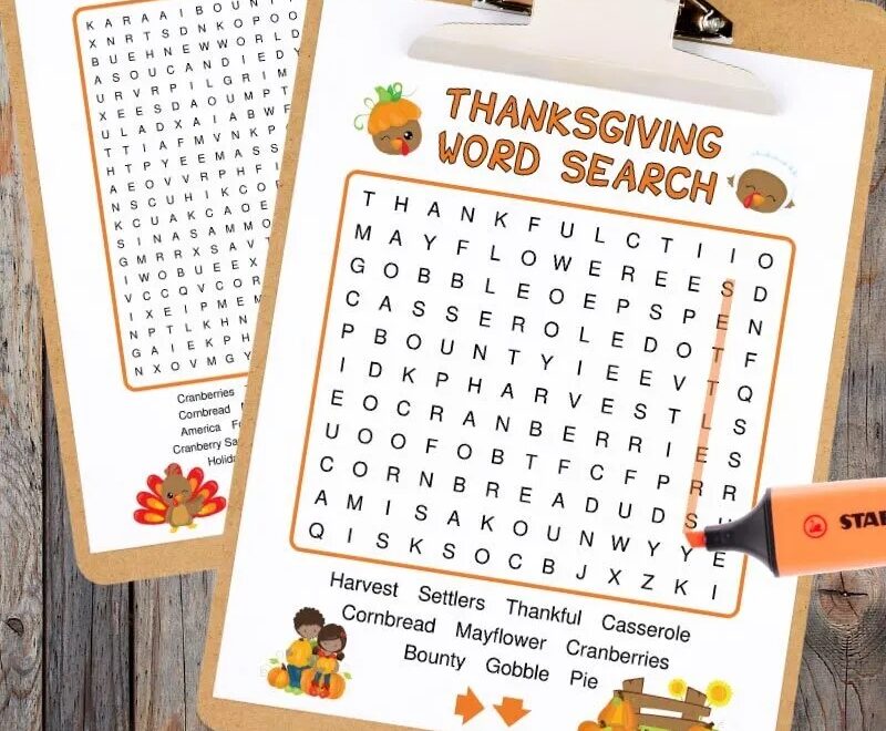 Free Printable Thanksgiving Word Searches For All The Family