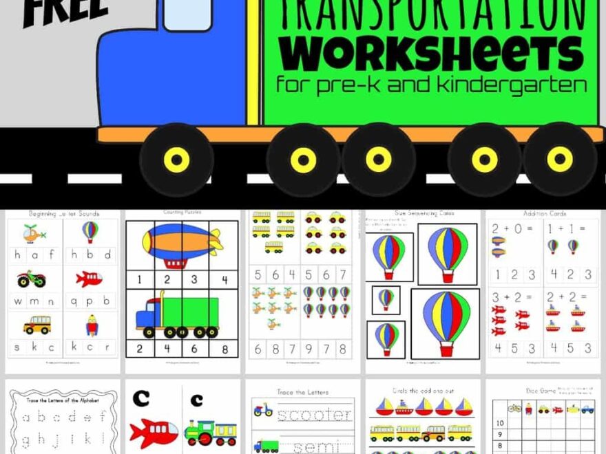 FREE Printable Transportation Worksheets For Kids HUGE Pack
