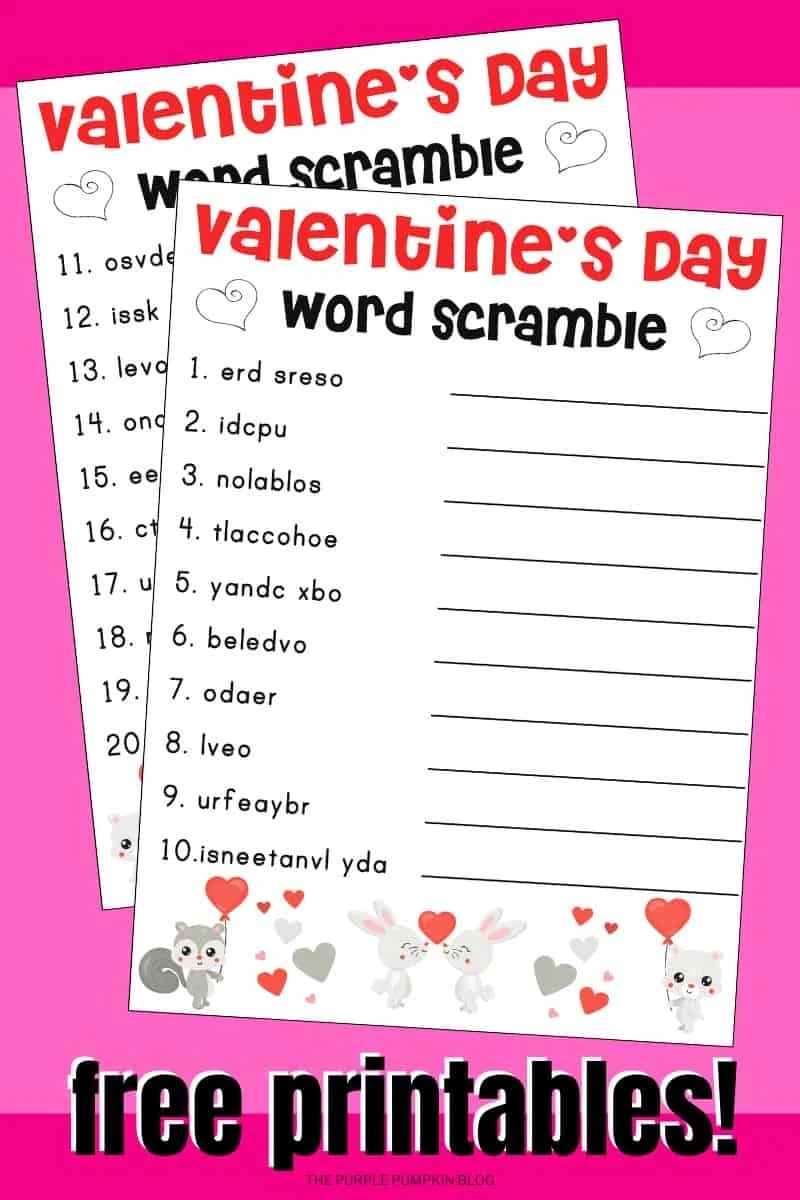 Word Search Valentines Day Free Printable