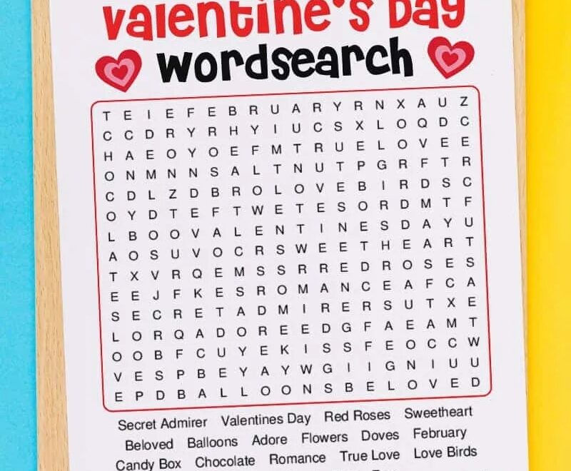 Free Printable Valentine s Day Word Search