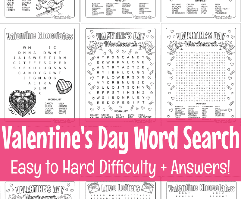 Free Printable Valentine s Day Word Search Puzzles