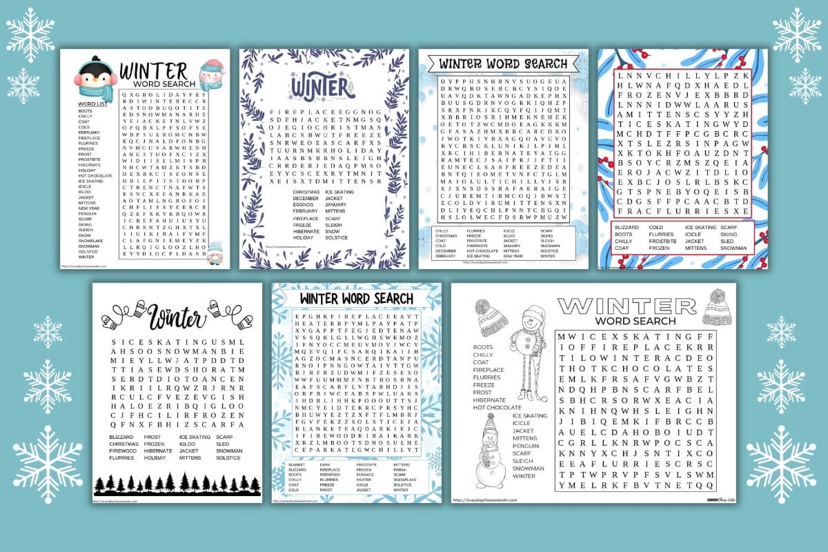 Winter Word Search Printable