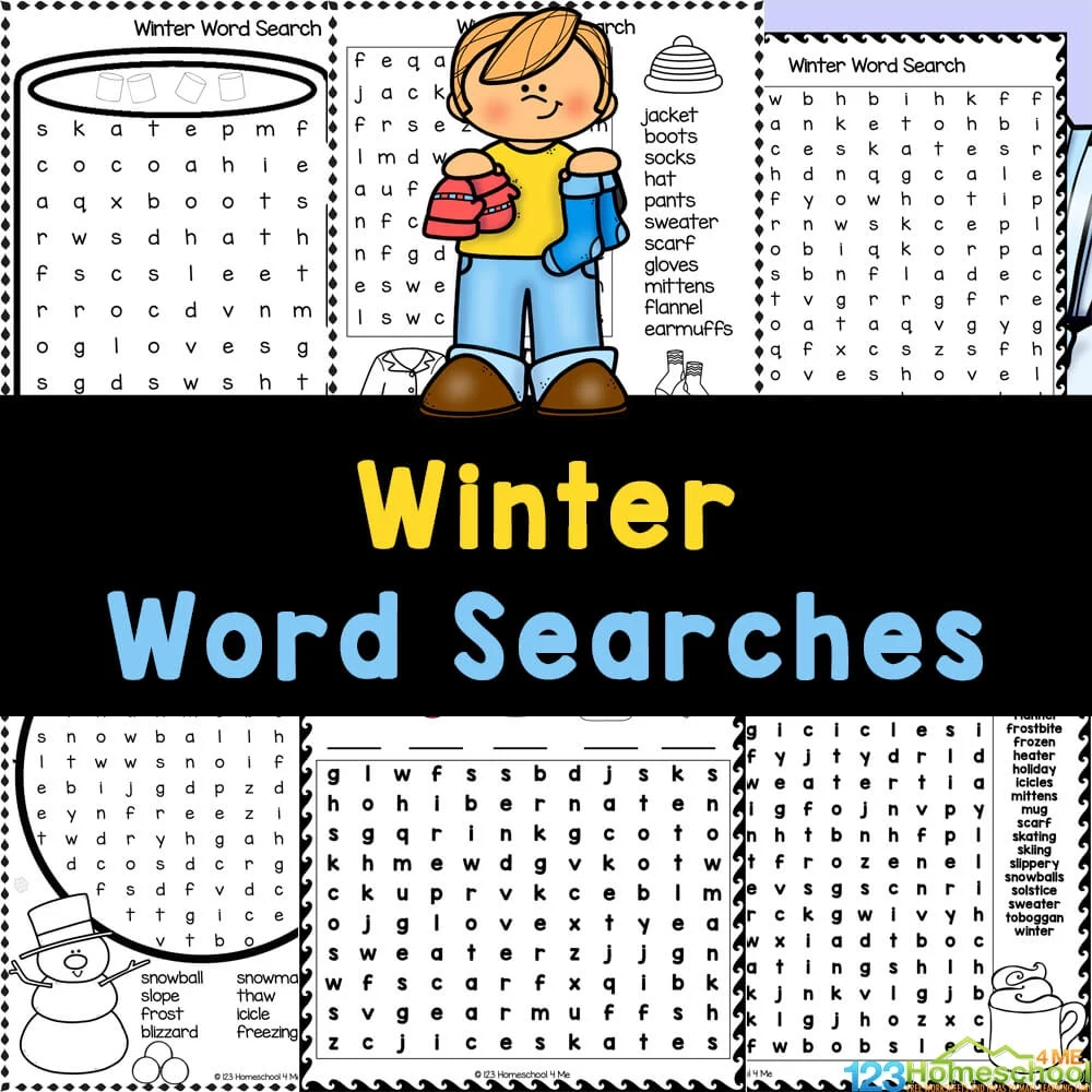  FREE Printable Winter Word Searches