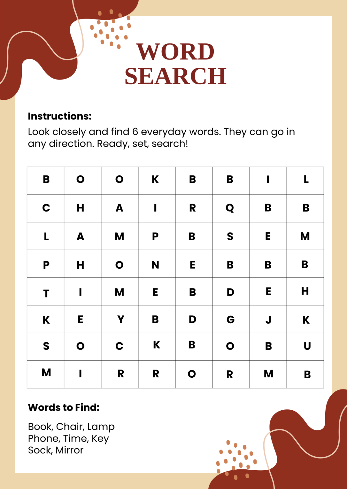 Free Printable Word Search For Grade School Template To Edit Online
