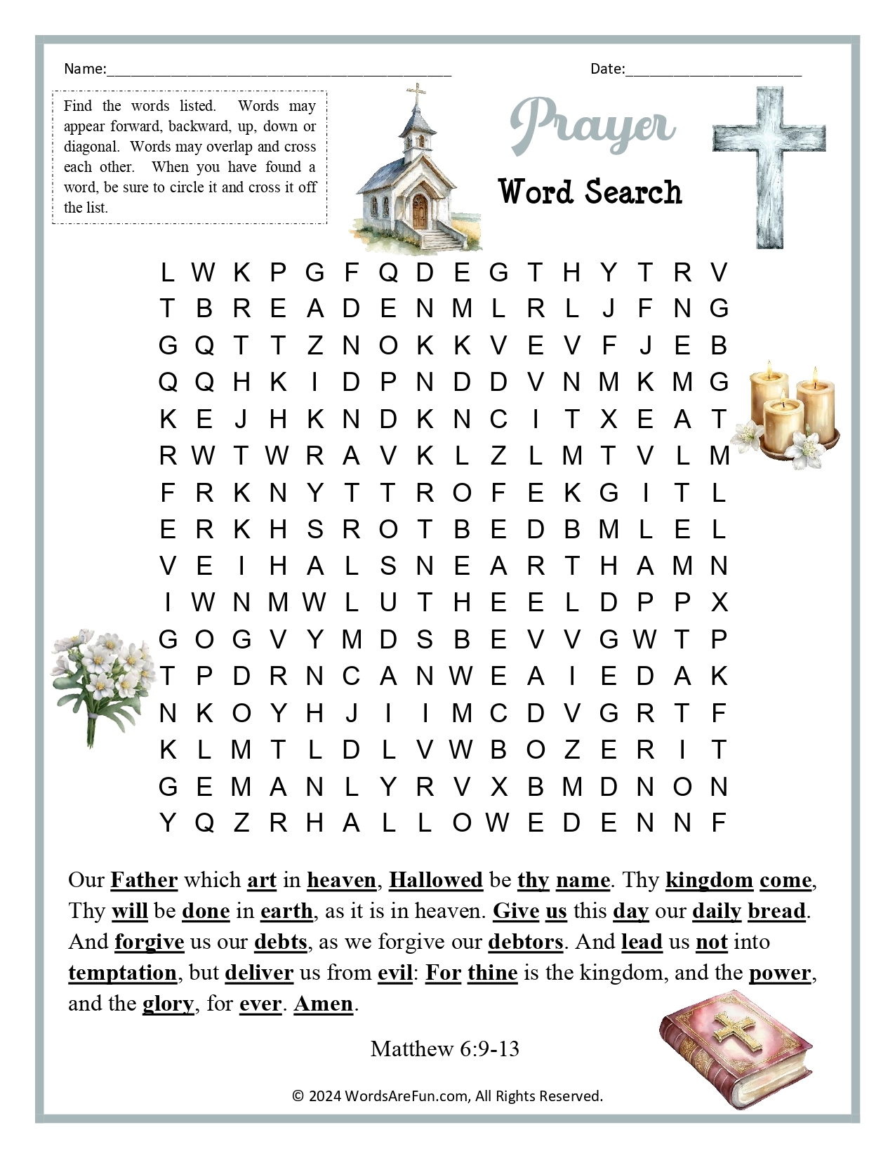 Christian Printable Word Search