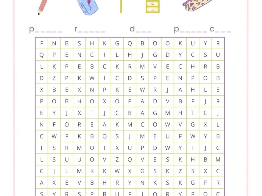 Free Printable Word Search Worksheet Templates Canva