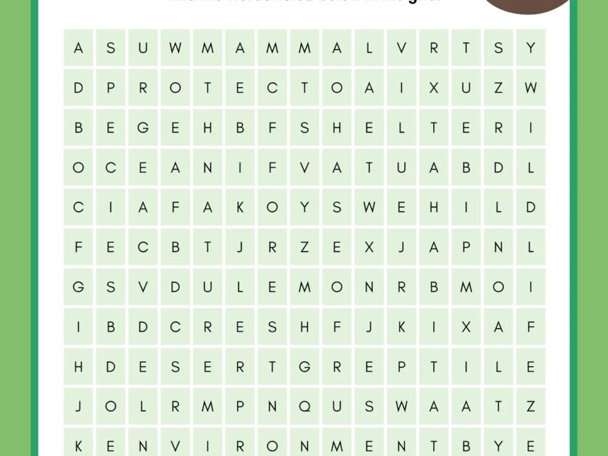 Free Printable Word Search Worksheet Templates Canva