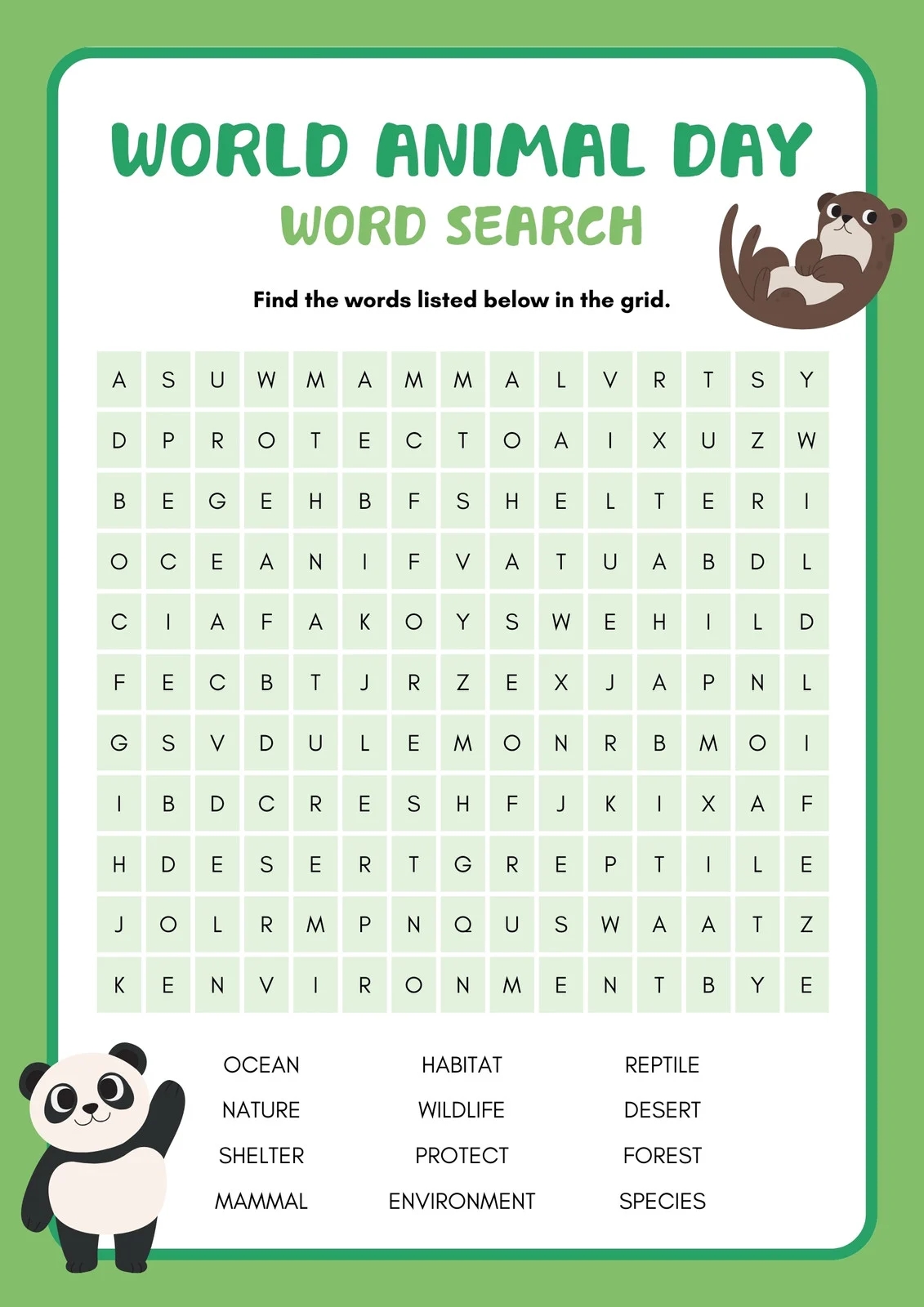 Free Printable Word Search Worksheet Templates Canva