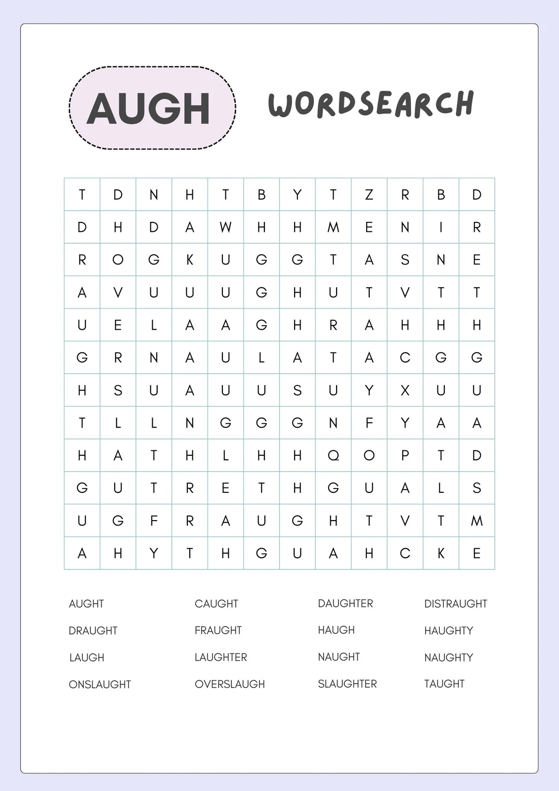 Free Printable Word Search Worksheet Templates Canva