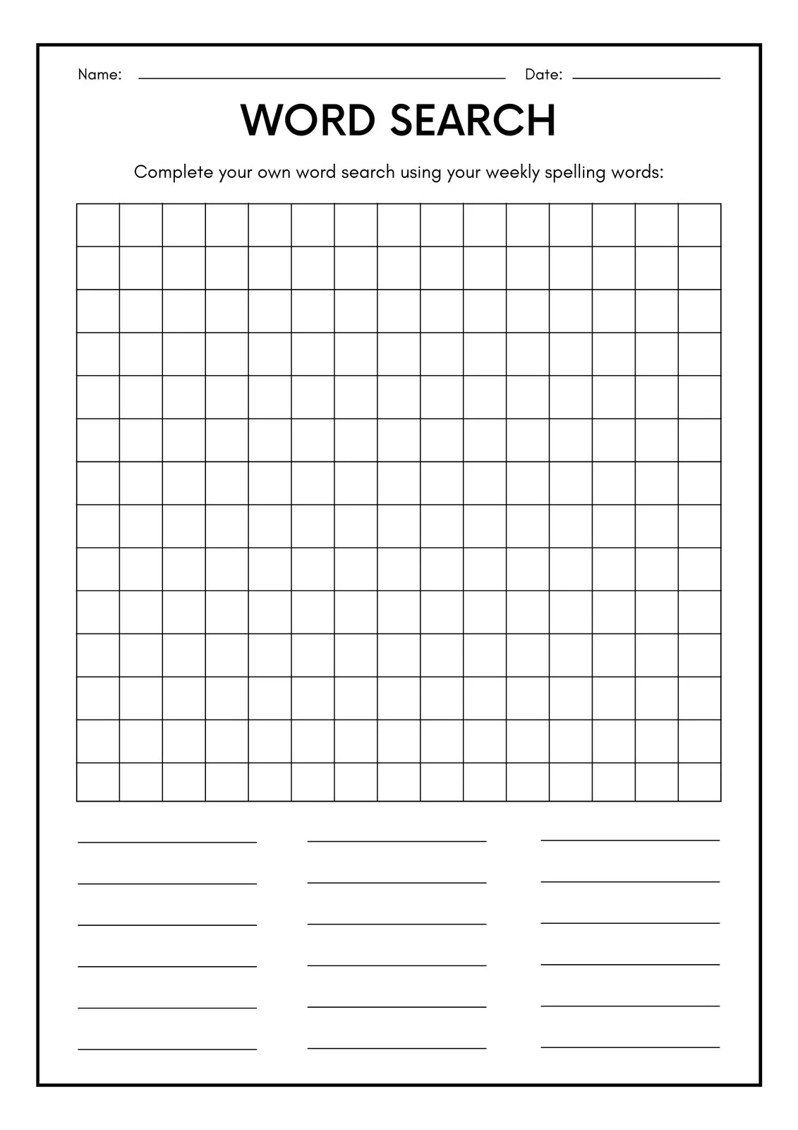 Free Spelling Worksheet Templates To Edit And Print Canva