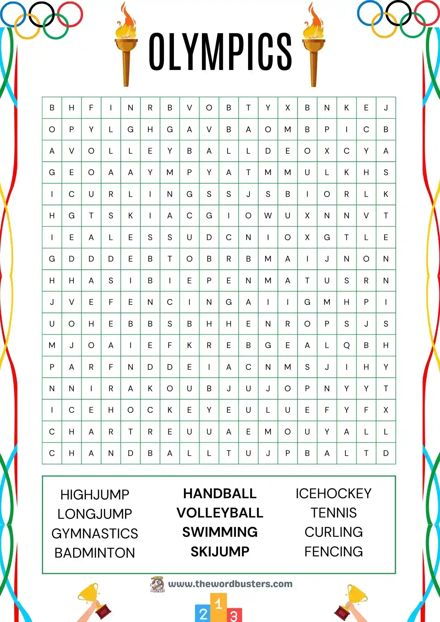  Free Sport Word Search Printables To Download In PDF