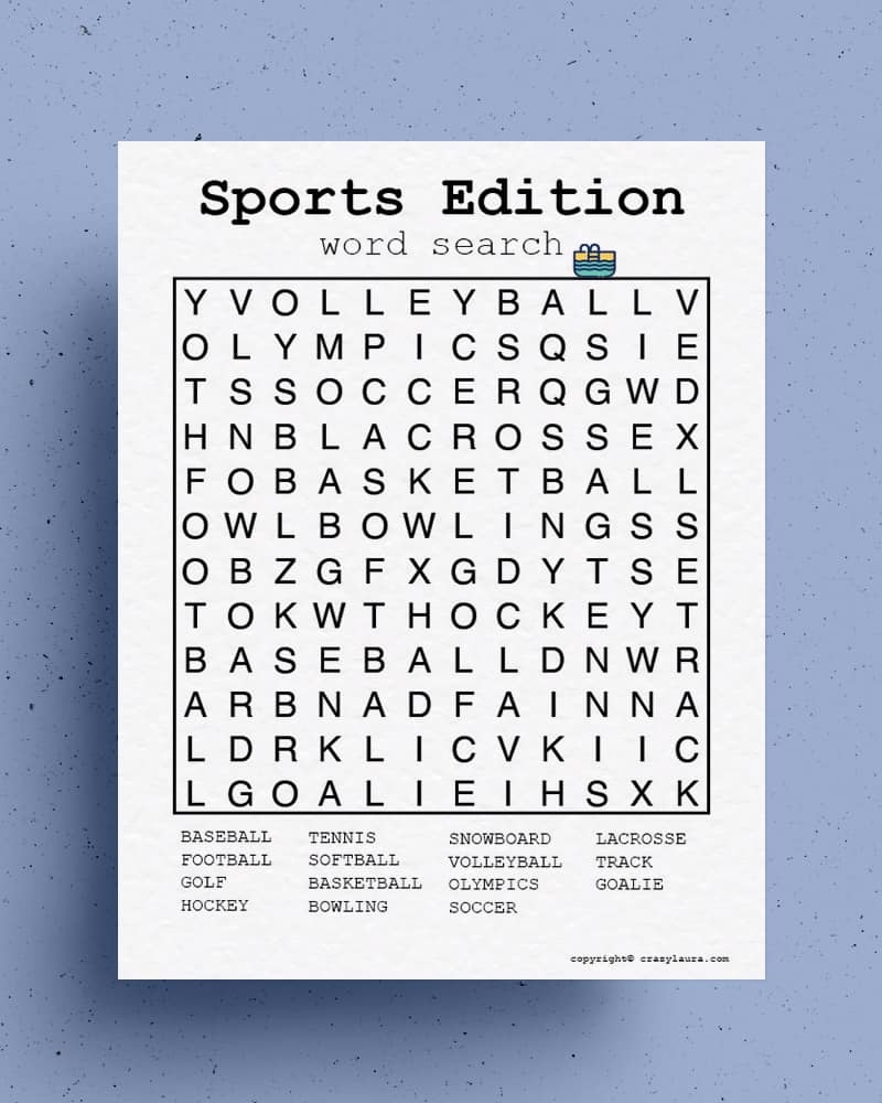 Free Sports Word Search Printable Games To Print Crazy Laura