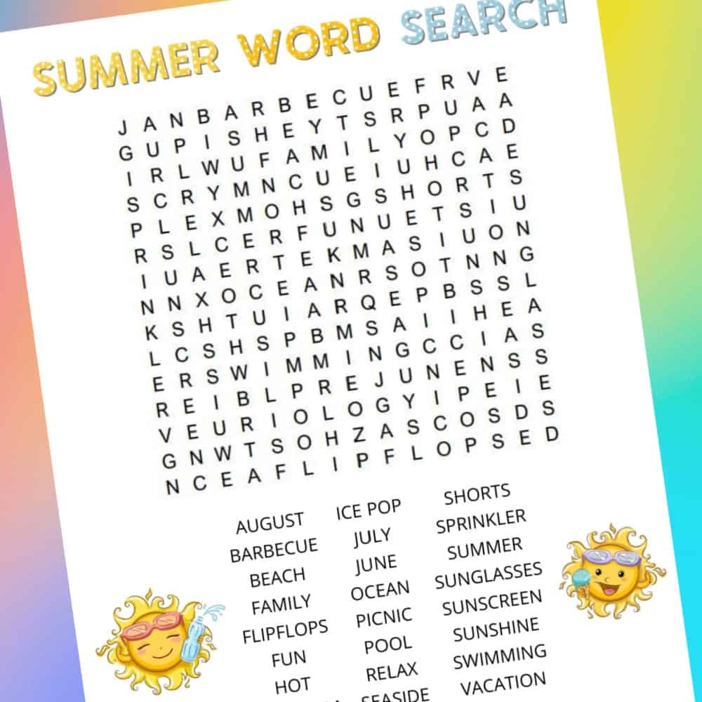 Printable Word Searches For 4th Graders