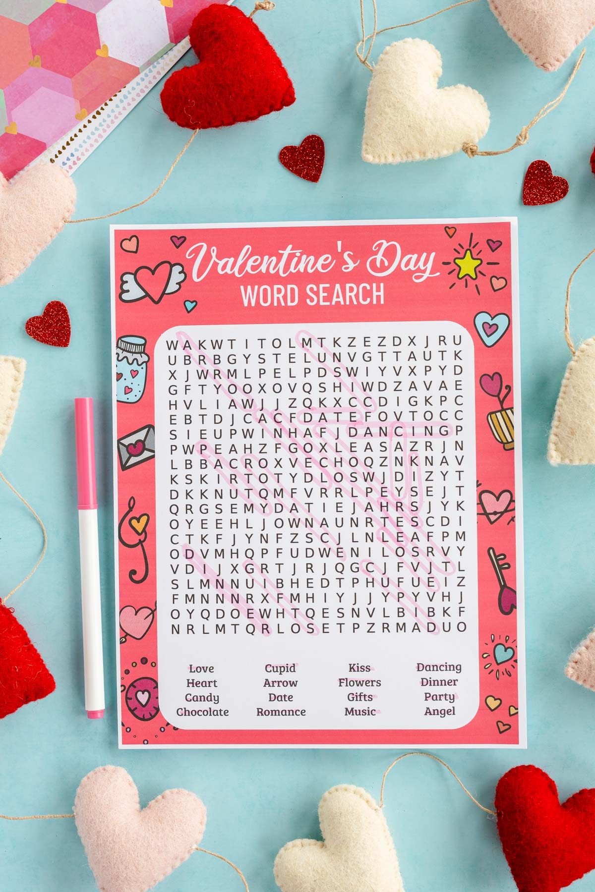 Free Valentine s Day Word Search Printable Play Party Plan