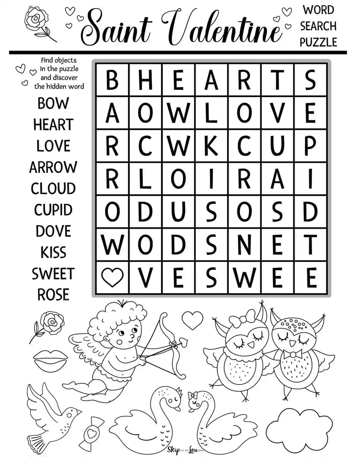 Free Valentine s Day Word Search Printables Skip To My Lou