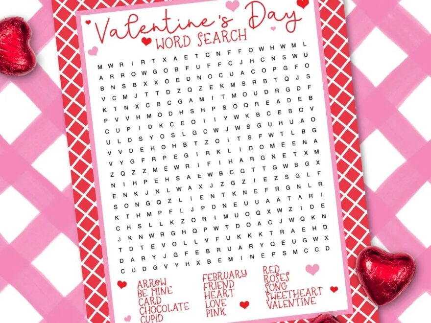 Free Valentine Word Search Pineapple Paper Co