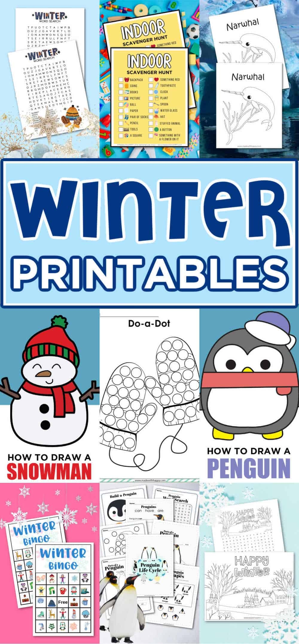 Free Winter Printables For Kids Made With HAPPY