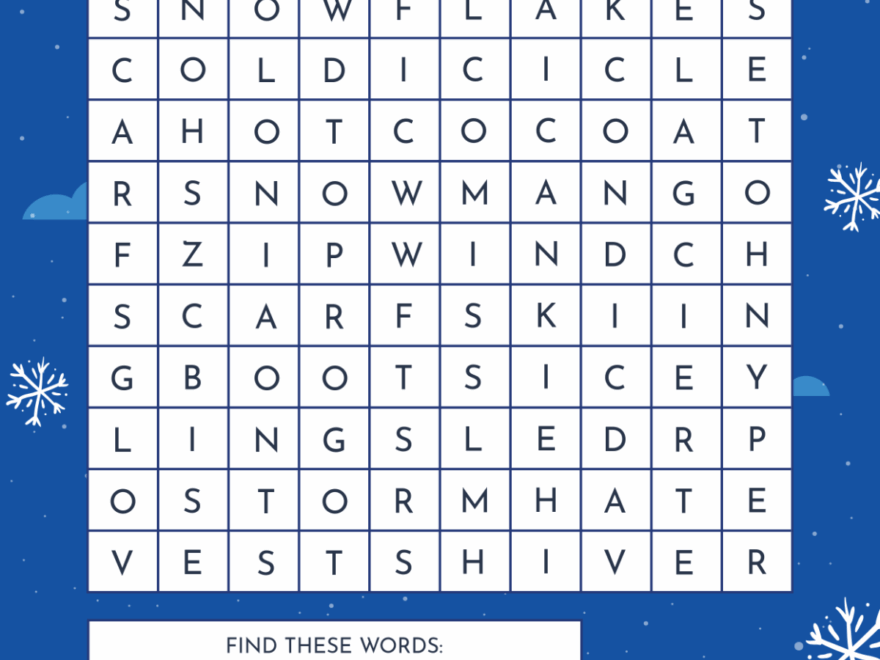 Free Winter Word Search Template To Edit Online