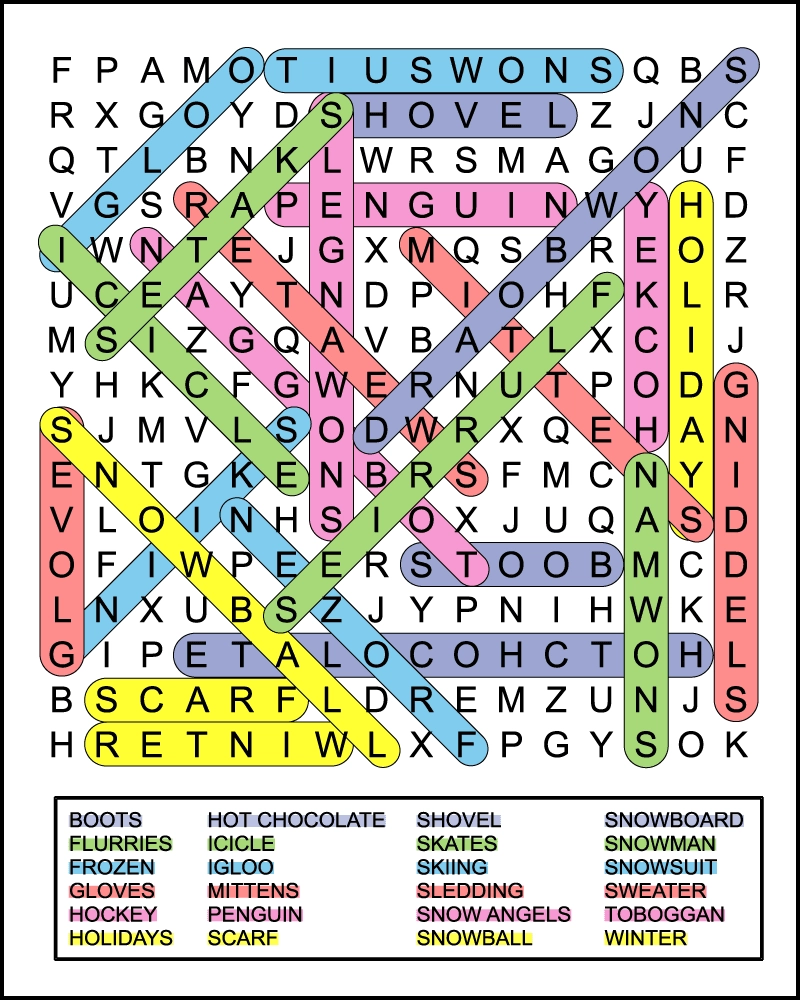 Free Winter Word Searches For Kids Tree Valley Academy