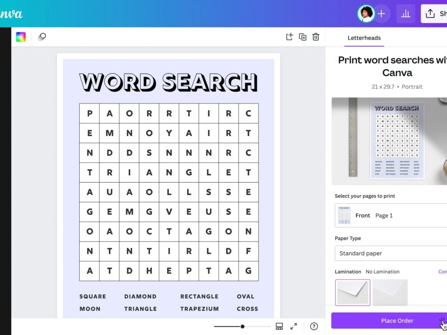 Free Word Search Maker Make Your Own Word Search Canva