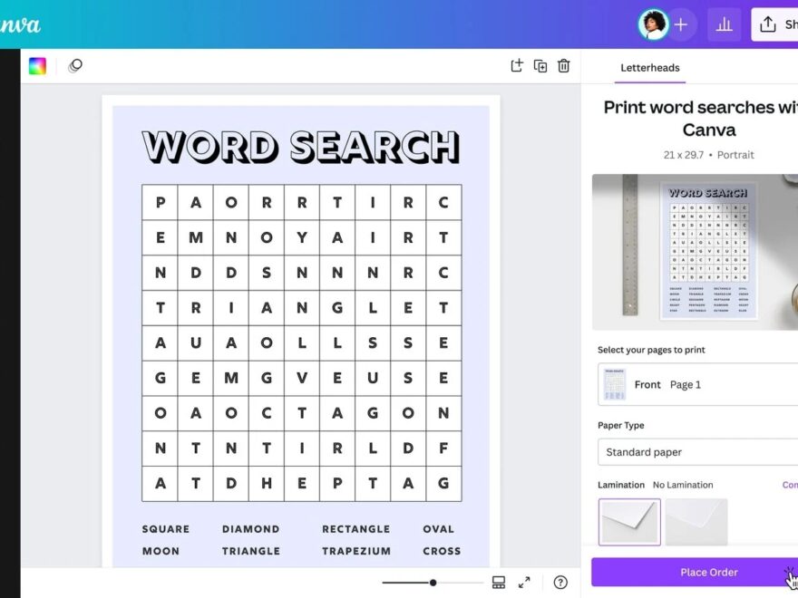 Free Word Search Maker Make Your Own Word Search Canva