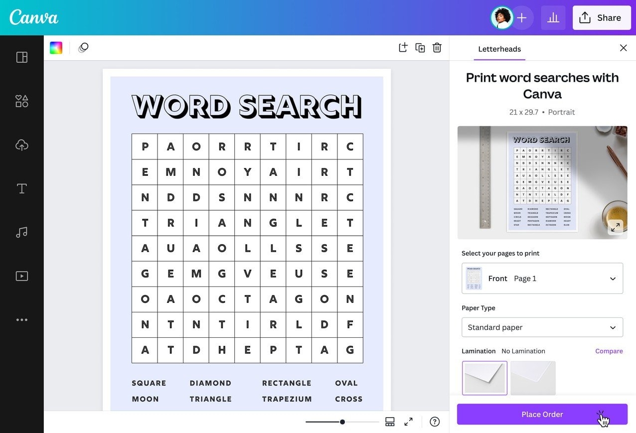 Free Word Search Maker Make Your Own Word Search Canva Worksheets Library