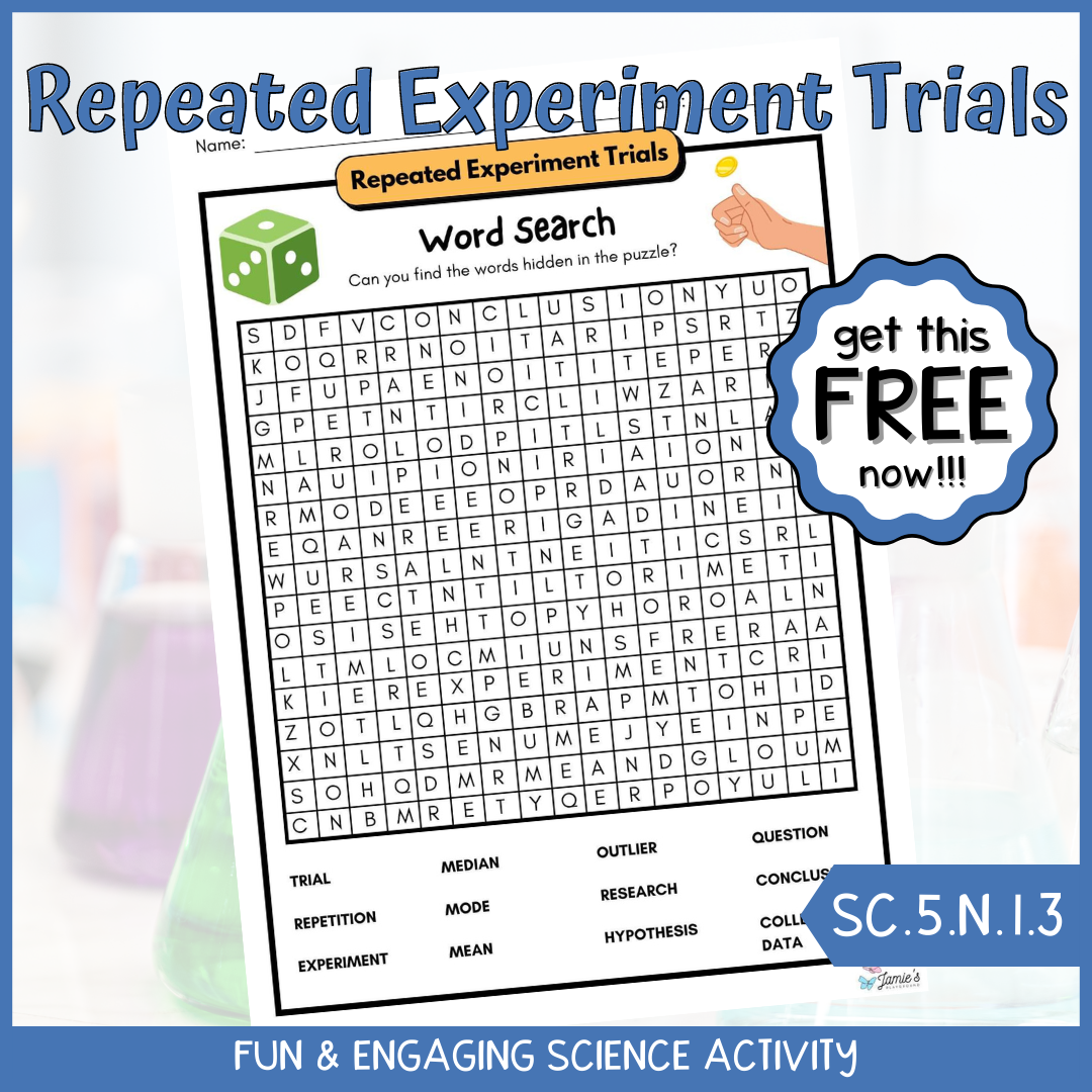 FREE Word Search Science Experiments And Trials Activity Classful