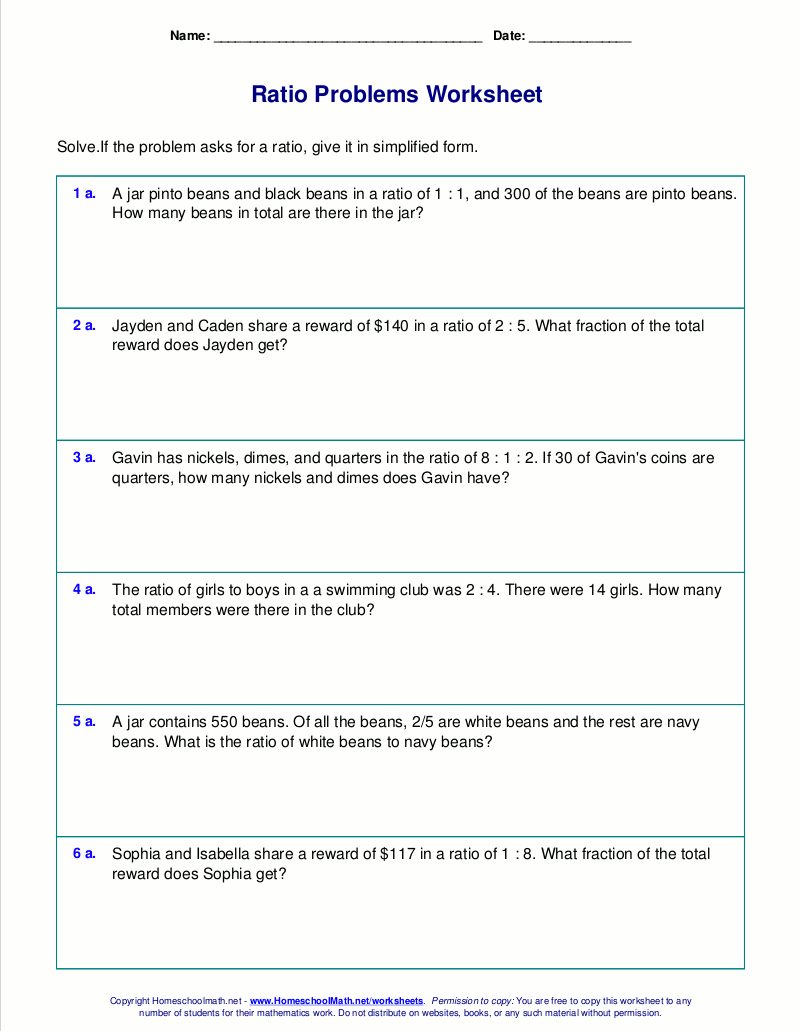 Free Worksheets For Ratio Word Problems Free Worksheets For Ratio Word Problems